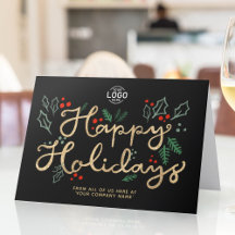 Letras de Negócios Douradas Feliz Natal Preto