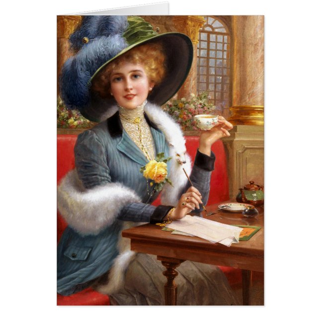 Cartão Letras De Queda E Chá (Frente)