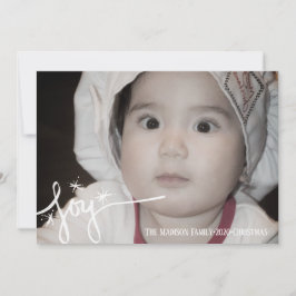 Cartão Letras Desenhadas à Mão de Feliz Natal Alegria Flo