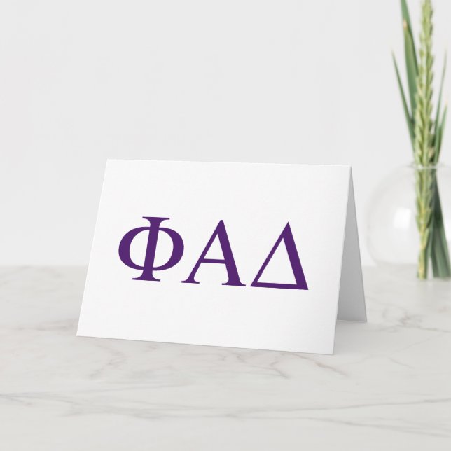 Cartão Letras Gregas Phi Alpha Delta (Frente)