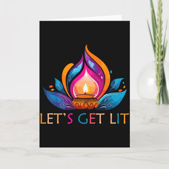 Cartão Let's Get Lit Happy Diwali Festival Of Light  (Frente)