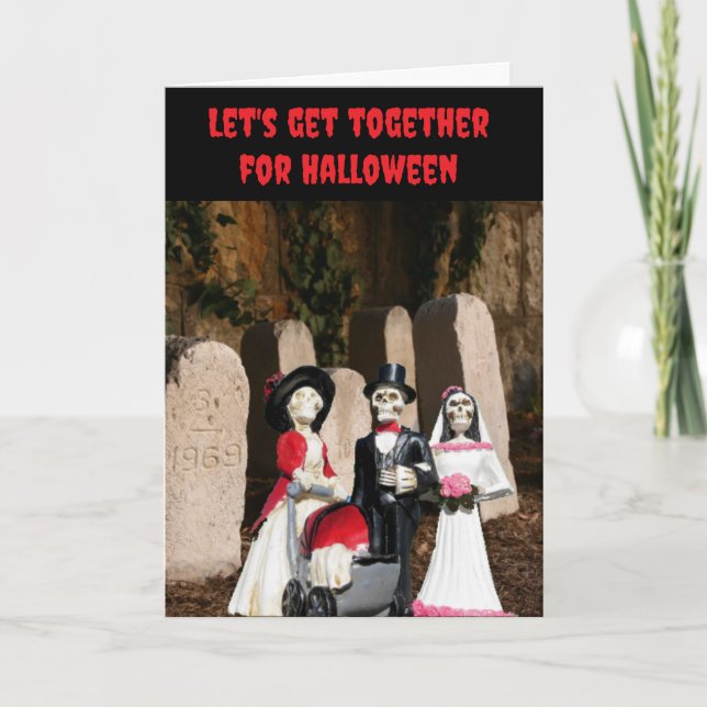 Cartão Let's get together for Halloween. (Frente)