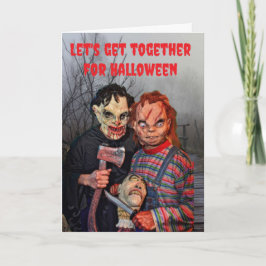 Cartão Let's get together for Halloween.