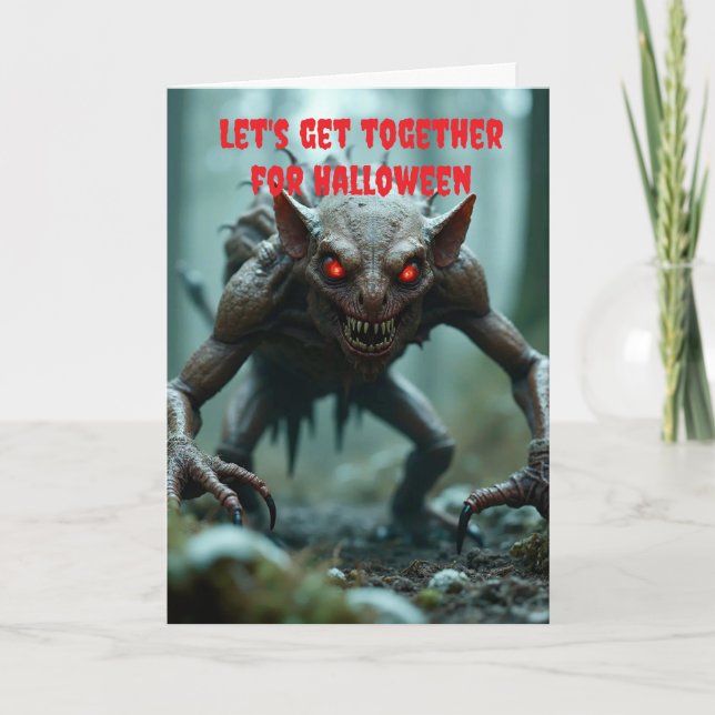 Cartão Let's get together for Halloween. (Frente)