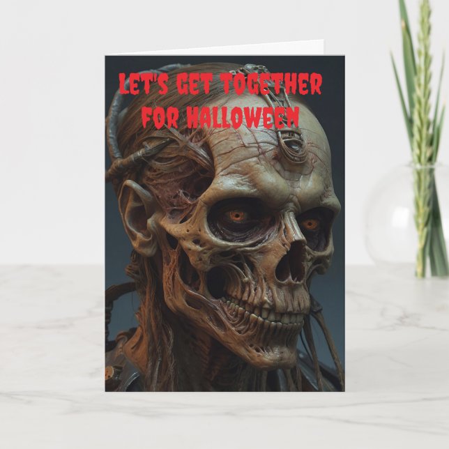 Cartão Let's get together for Halloween. (Frente)