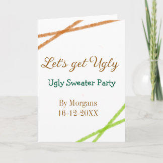 Cartão Let's get ugly Christmas ugly sweater Partyorange