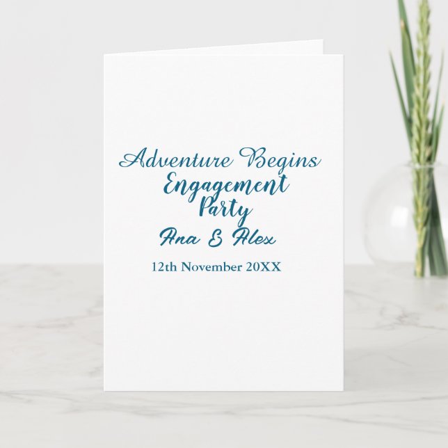 Cartão lets the adventure begins engagement party name da (Frente)