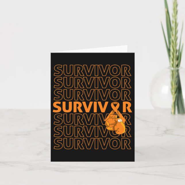 Cartão Leucemia Consciência Sobrevivência Laranja Brisa G (Frente)