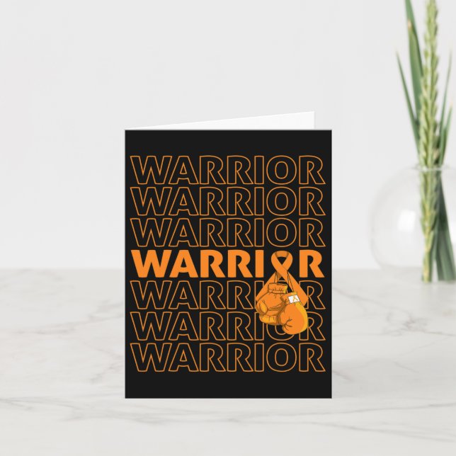 Cartão Leucemia Sensibilização Guerreira Laranja Fita Box (Frente)