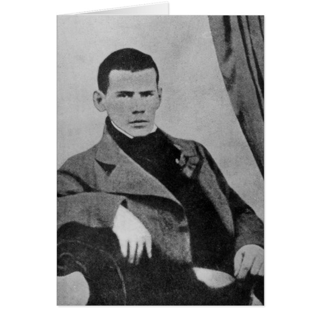 Cartão Lev Nikolaevich Tolstoy como um estudante (Frente)