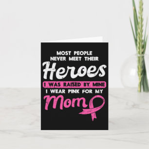 Cartão Levantado Pelo Meu Heroe Rosa Para O Cancer De Mam