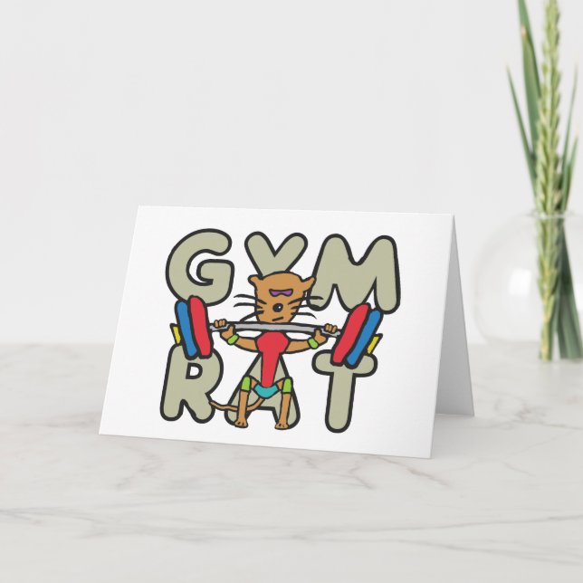 Cartão Levantamento de Peso de Rato de Gym (Frente)