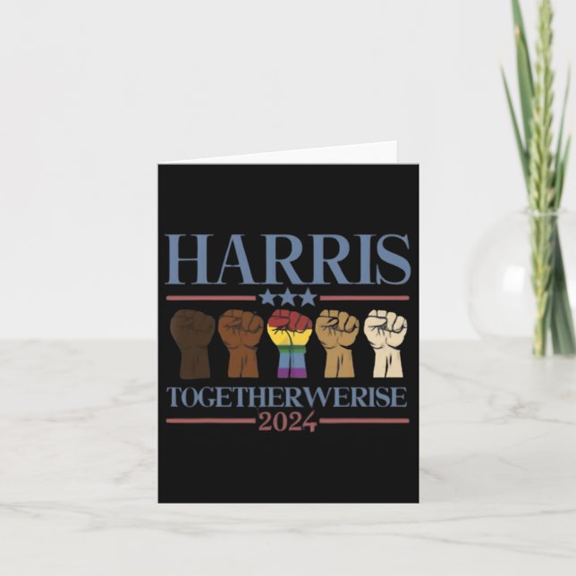 Cartão Levantamos - Kamala Harris 2024 Lgbt (Frente)
