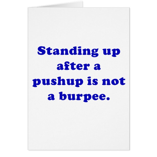 Cartão Levantar-se após um Pushup não é um Burpee (Frente)
