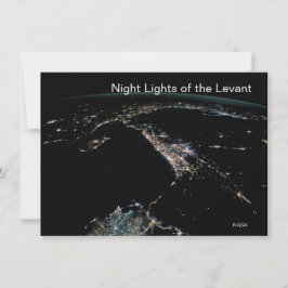 Cartão Levante de Fotografias na Estação Espacial à Noite