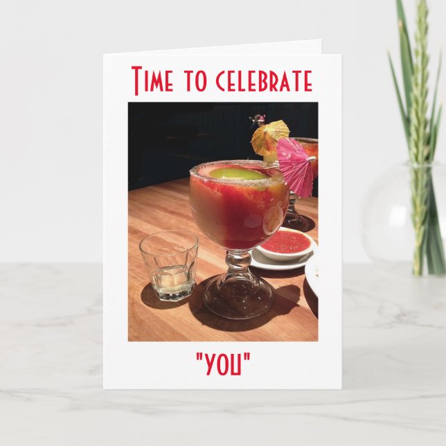 CARTÃO LEVANTE UM VIDRO TENHA UM DIVERTIDO CELEBRADO O SE (Frente)