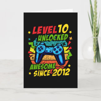 Cartão Level 10 Unlocked Awesome 2012 Game 10th Birthday