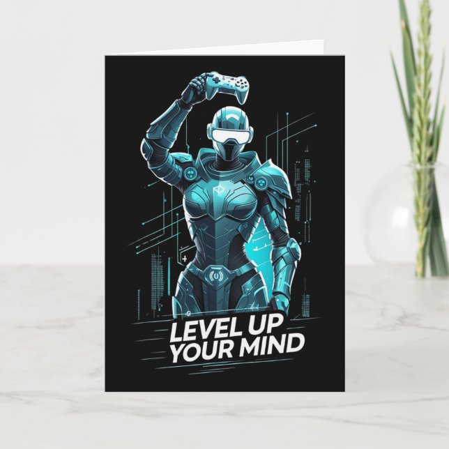 Cartão Level Up Your Mind Ai Gamer  (Frente)