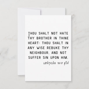 Cartão Leviticus 19:17 KJV - saudação de Escritura de Bíb