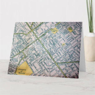 Cartão Lexington, KY Vintage Map