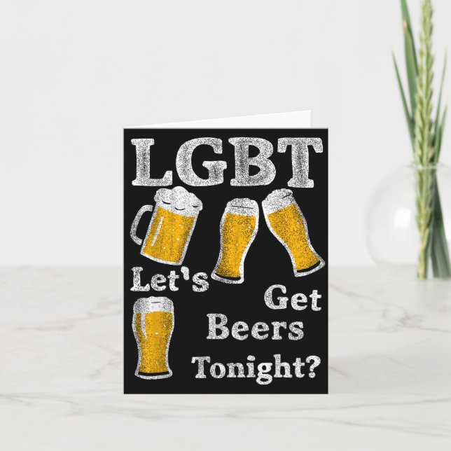 Cartão Lgbt Let's Get Beers Tonight Beer Saying Funny Gra (Frente)