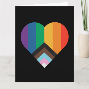 Cartão LGBT+orgulho. Sinalizador arco-íris