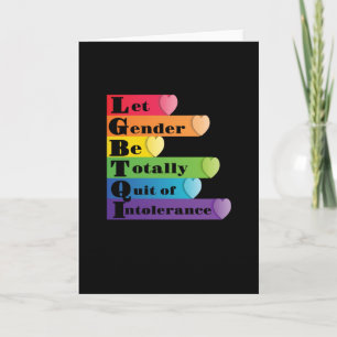 Cartão LGBTQ - Deixe o Gênero Ser Livre da Intolerância