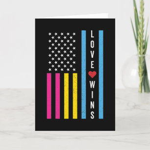 Cartão LGBTQ Pansexual Pride Love ganha bandeira american