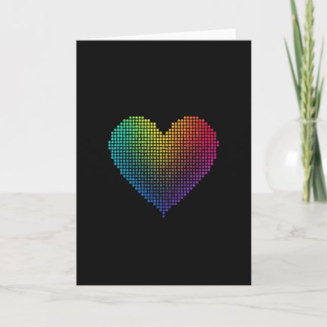 Cartão Lgbtq Rainbow Dot Heart Card (Frente)