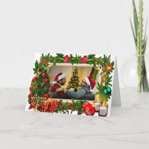 Cartão LGBTQIA+ Feliz Natal imagem-texto sutil Personaliz