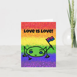 Cartão LGBTQIA Love is Love Bisexual Flag with Sapo Card