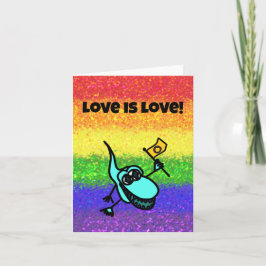 Cartão LGBTQIA Love is Love Intersex Flag with Gator