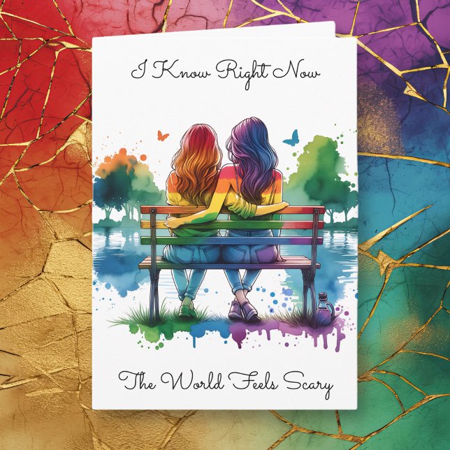 Cartão LGBTQIA+ | Sei que o mundo está assustado (Criador carregado)