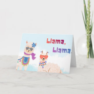 Cartão Lhamas Celebrando as Mães Biológicas