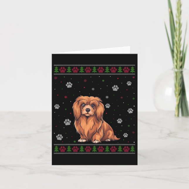 Cartão Lhasa Apso Christmas Sweet Xmas Pet Animal Dog L (Frente)