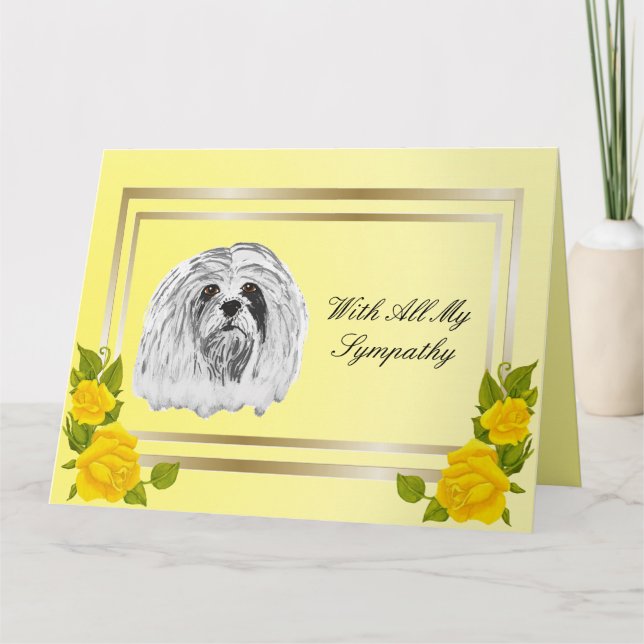 Cartão Lhasa Apso e perda do animal de estimação dos (Frente)