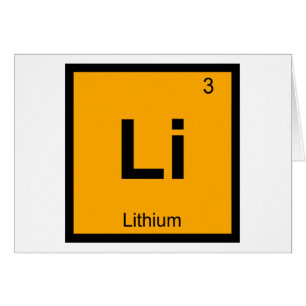 Cartão Li - Química do Lítio Símbolo da Tabela Periódica