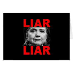 Cartão Liar Liar Hillary Clinton