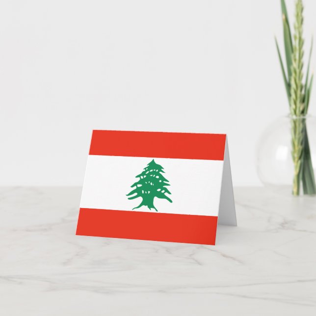 Cartão Líbano Flag Notecard (Frente)