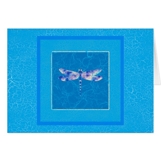Cartão Libélula azul (Frente horizontal)