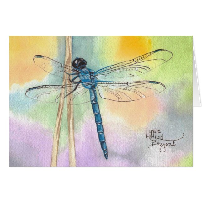 Cartão Libélula do arco-íris (Frente Horizontal)