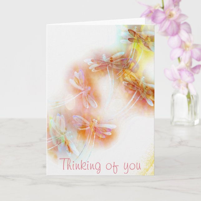 Cartão Libélulas aquarela (Orquídea)