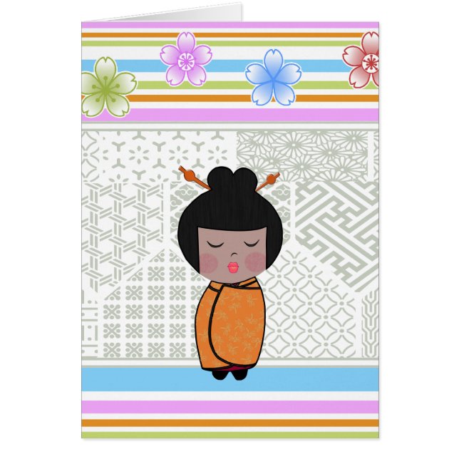 Cartão libélulas kokeshi (Frente)