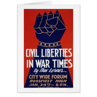Cartão Liberdade civil WWII WPA 1940