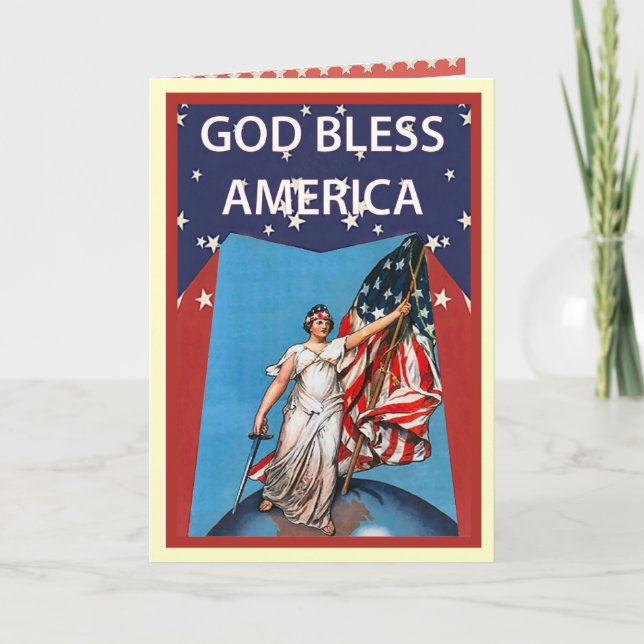 Cartão Liberdade com a bandeira dos Estados Unidos (Frente)