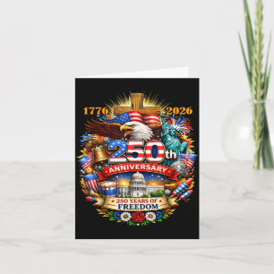 Cartão Liberdade de fé 250 anos 1776 2026 independência e