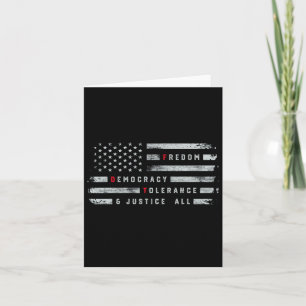 Cartão Liberdade Democracia Tolerância Justiça Todas As R