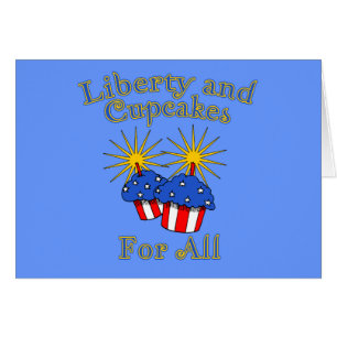 Cartão Liberdade e cupcakes para todos os produtos