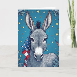 Cartão Liberty Donkey Flag Vote Reminder