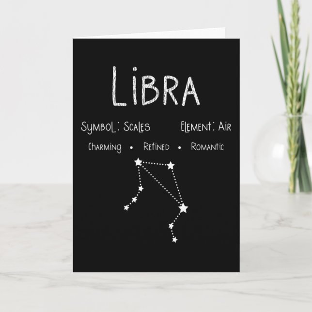 Cartão Libra Horoscope Astrology - Sinal de Estrela Anive (Frente)